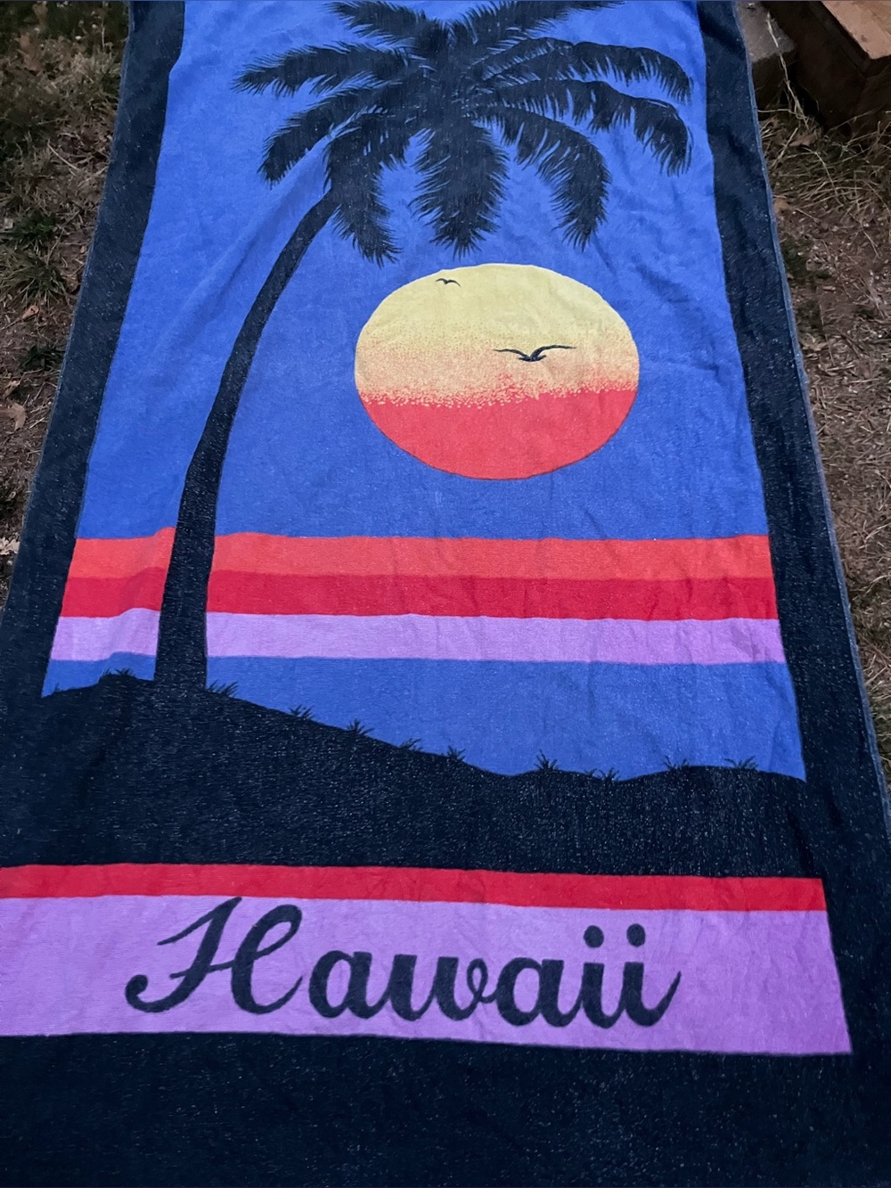 Vintage beach towel Hawaii